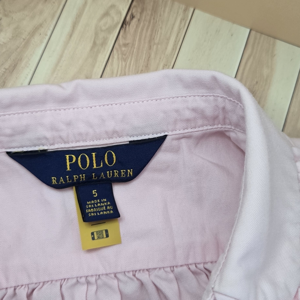 Polo by Ralph Lauren Light Pink Ruffle-Collar Button-Down Shirt - Picture 5 of 6